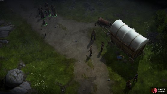 As you head south along the main road in Swamp Witch&rsquo;s Hut, you&rsquo;ll find some bandits beside a compromised cart.