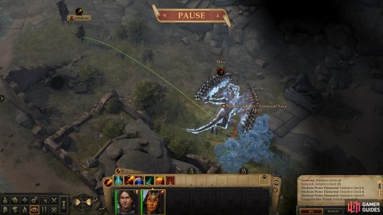 Freeing the Water Elementals will secure their assistance in the fight with the Gargoyle-like Treant.