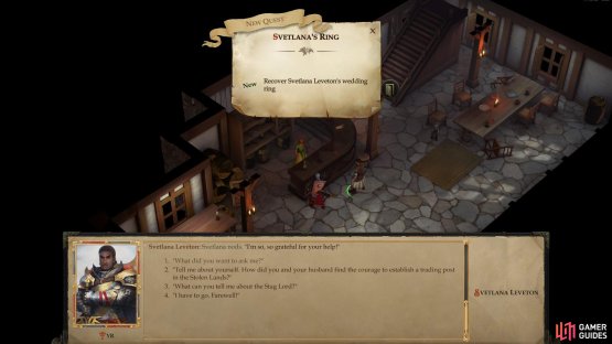 Talk to Svetlana to pick up the quest &ldquo;Svetlana&rsquo;s Ring&rdquo;