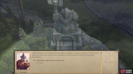 Install all three cogs in the Torag statue