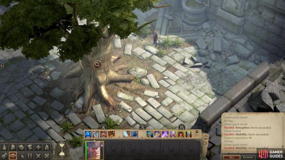 Approach the tree in the center of the keep from the northeast, for reasons which will become clear.