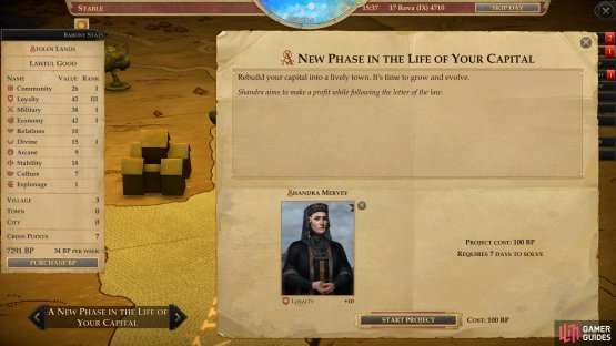 After founding three villages, your capital will be able to expand to a town.