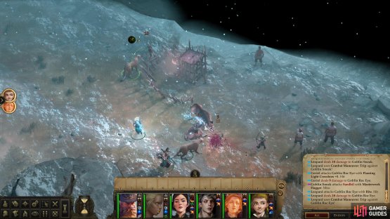 or you can interrupt the goblins and rescue their captives.