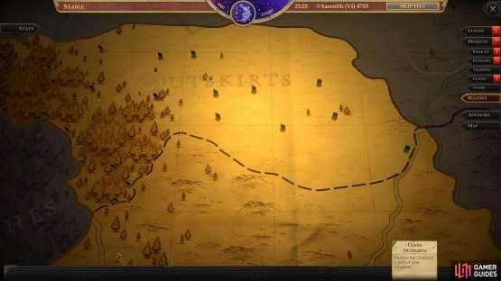 On your kingdom map you&rsquo;ll find icons indicating where you can found new settlements.