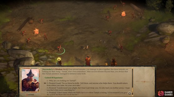 Succeed at a hidden Wisdom check and you&rsquo;ll be able to gain some XP from this encounter.