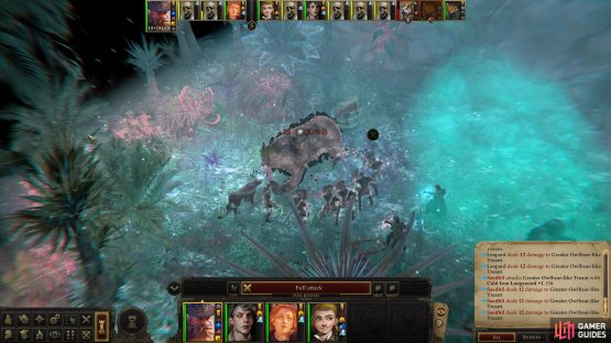 Your primary party will have to fend off a Greater Owlbear-like Treant,