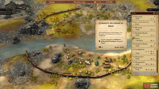 and build &ldquo;Bokken&rsquo;s Alchemical Shop&rdquo; in your Outskirts village.