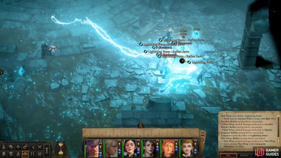 Defeat a final group of Wisps near the tower,