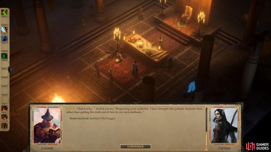 Jaethal will bring in a merchant selling contraband related to her demise, starting the quest &ldquo;Investigate My Death&rdquo;.