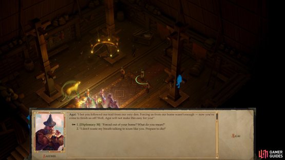 You can attempt some diplomacy when you encounter Agai for a good bit of XP,