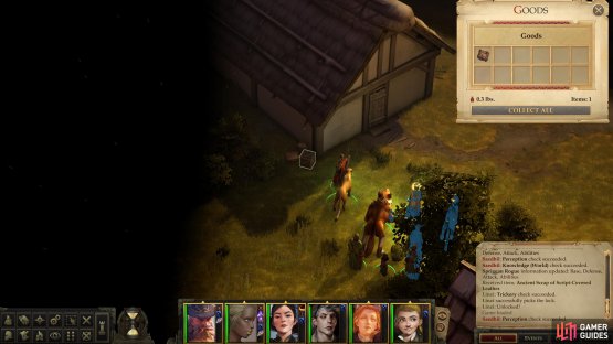 Loot some crates - one hidden, one locked - to find an &ldquo;Ancient Scrap of Script-Covered Leather&rdquo;,