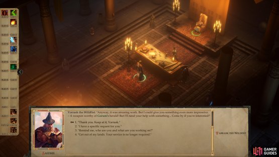 After crafting an item for you, Varrask will ask you to visit him in your Kamelands village.