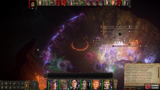 Spiders - including swarms - will spawn throughout the chamber.