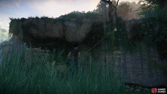 You can use the grappling hook when you see a white rope tied around a branch, and in this case, you will get the opportunity to wall-run
