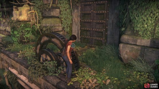 and open the gate with the wheel machanism