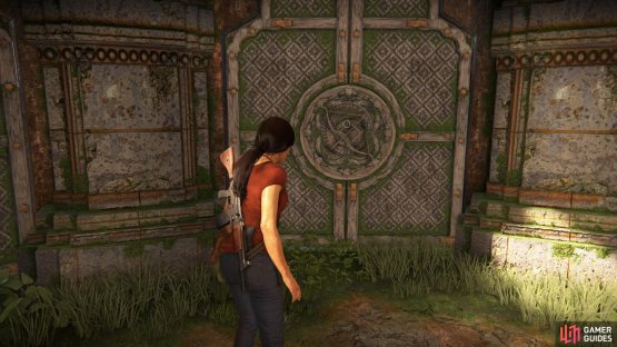 The bow and arrow door in the tower