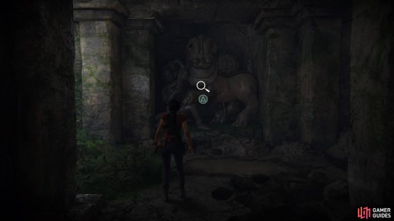 Inspect the statue along the way