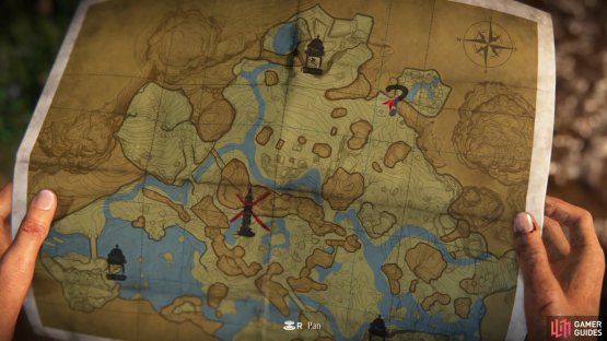 Initially marked on the map as a question mark in the northeast