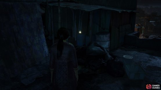the treasure sits on a barrel to your left