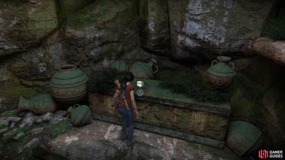 Go into the room directly ahead of you to find the treasure