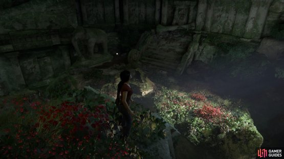 Once you reach the ground look left for the elephant statue against the wall