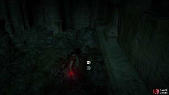 find the treasure in the rubble on your left