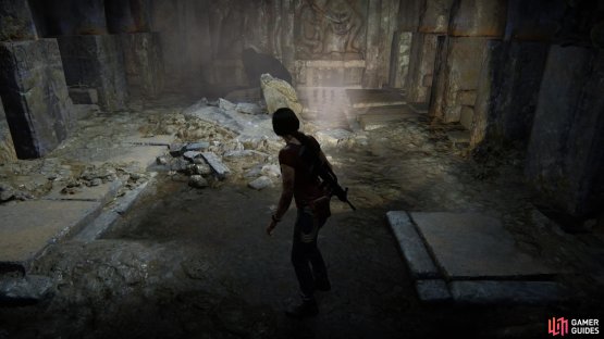 Without moving, look to your right