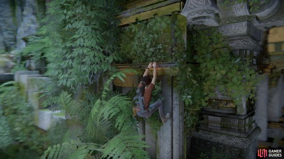 Climb up the side of the structure