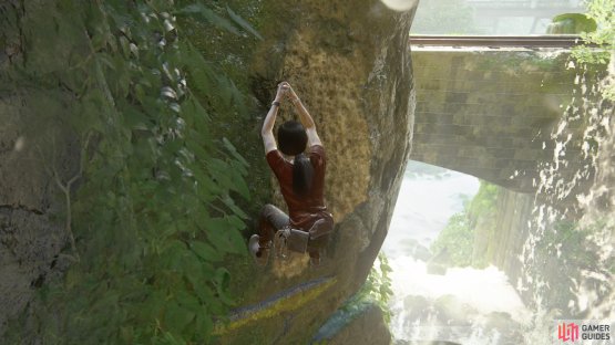 Climb up the piton-able wall