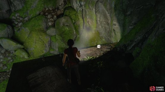 The treasure sits right where you hoisted Sam up beforehand