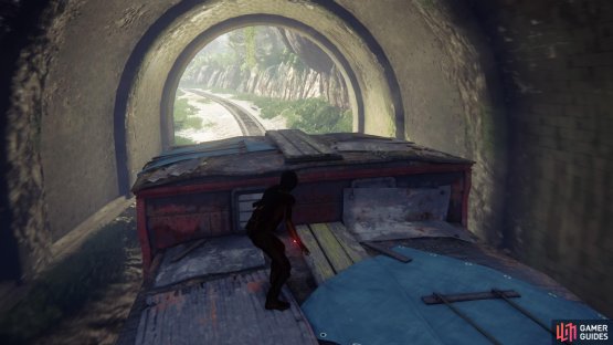 Go to the back of the roof on the first carriage