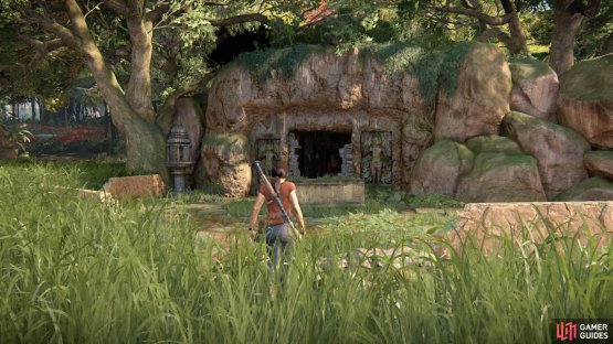 In front of the lion token location in the upper centre of the map