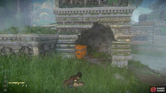 Find the box beneath a ruin