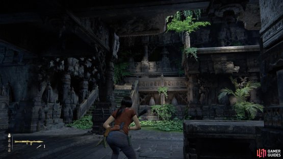 Get to the stairs on the left side from the starting point of the chapter