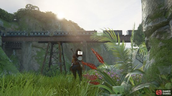 You&rsquo;ll come to a ledge with the bridge in the distance