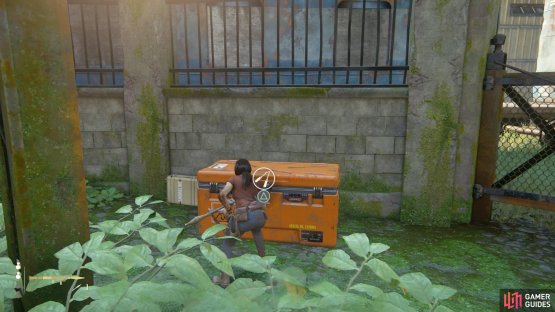 Open the lockbox against the wall