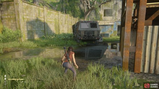 Turn around to find the truck parked up behind you