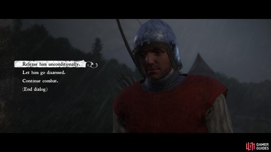 Your response to the surrender may depend on role play sensibilities or the prospect of loot gain.