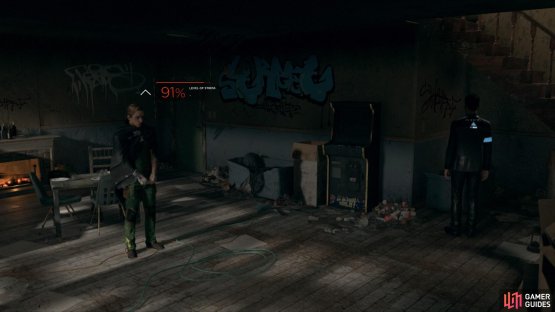 Check under the stairs to activate the pursuit