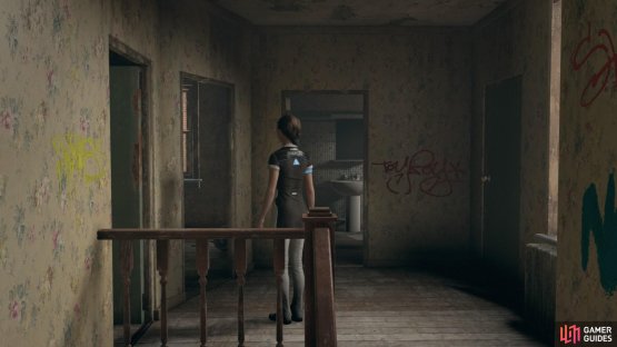 Head in to the first room on the left