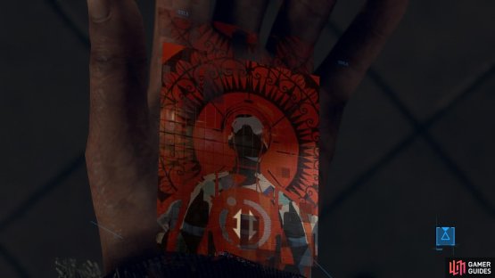 Check the graffiti clue by holding triangle at any time