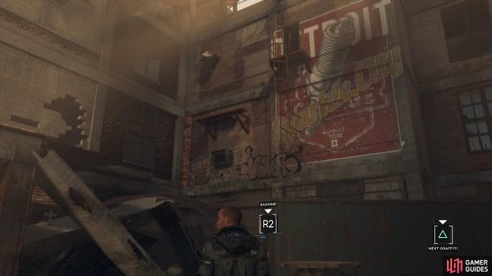 Analyse the clues and try to find a way up to the door at the top