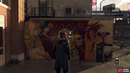 Straight ahead is the next wall of clues