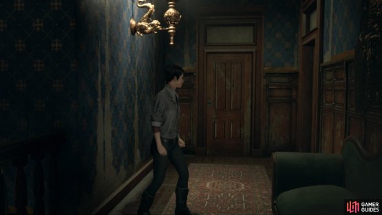 Find Alice in the very last room at the end of the upper hallway