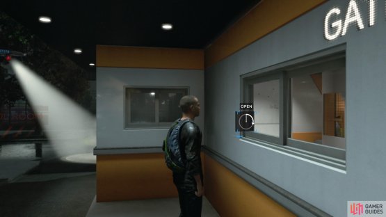 Head to the control room windows