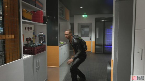 Take a screwdriver from the shelf