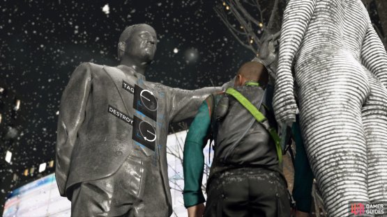 Tag the statue to remain pacifist