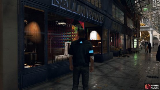 From your starting position, walk in a straight line down the highstreet