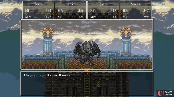 Grampogriff will always use Bounce on his first action