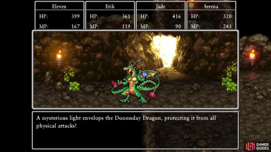 The Dragon cannot be harmed by physical attacks when it uses Doomsday Gaze